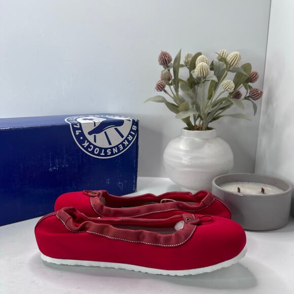 Birkenstock Ponca Slip On Flats Shoes Red Women’s 7 EU 38 NWB Narrow Fit - Picture 7 of 10